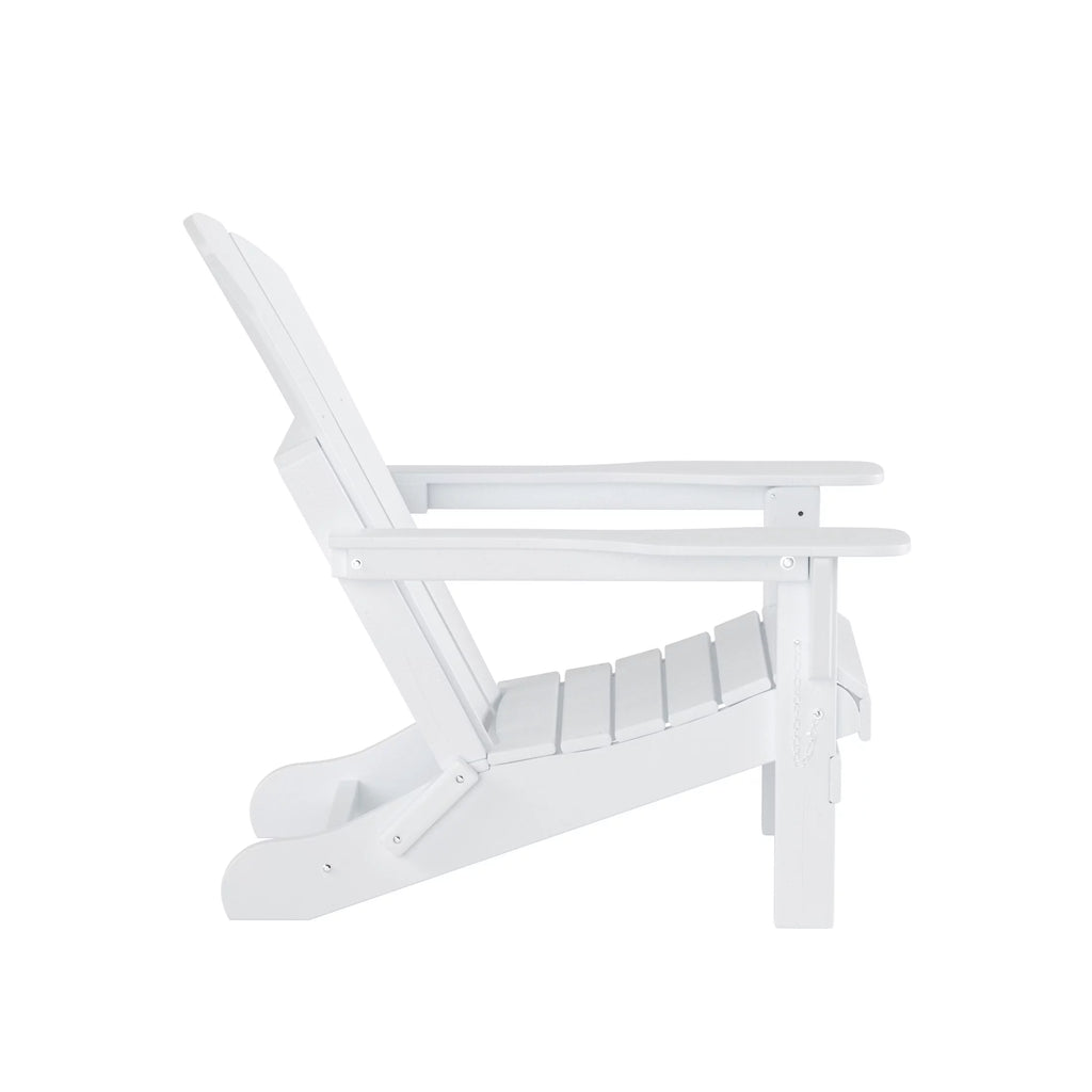 12 Piece White Adirondack Chairs Set with Ottoman and Side Table L613
