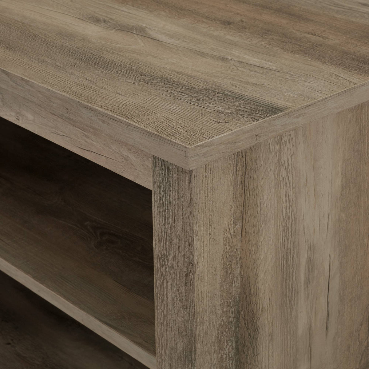 Gray Wash Wood TV Media Stand Storage Console R19350