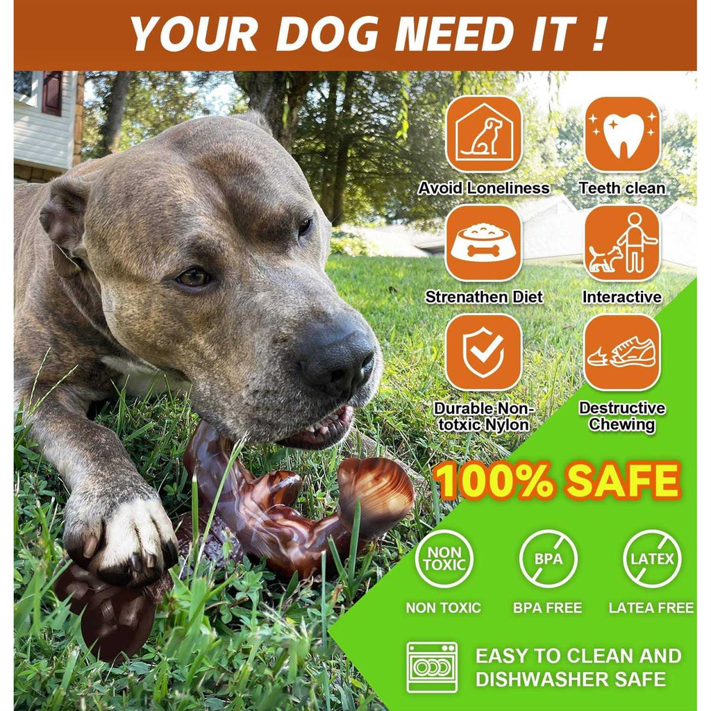 Real Bacon Flavored Tough Dog Bone Chew Toy S2434