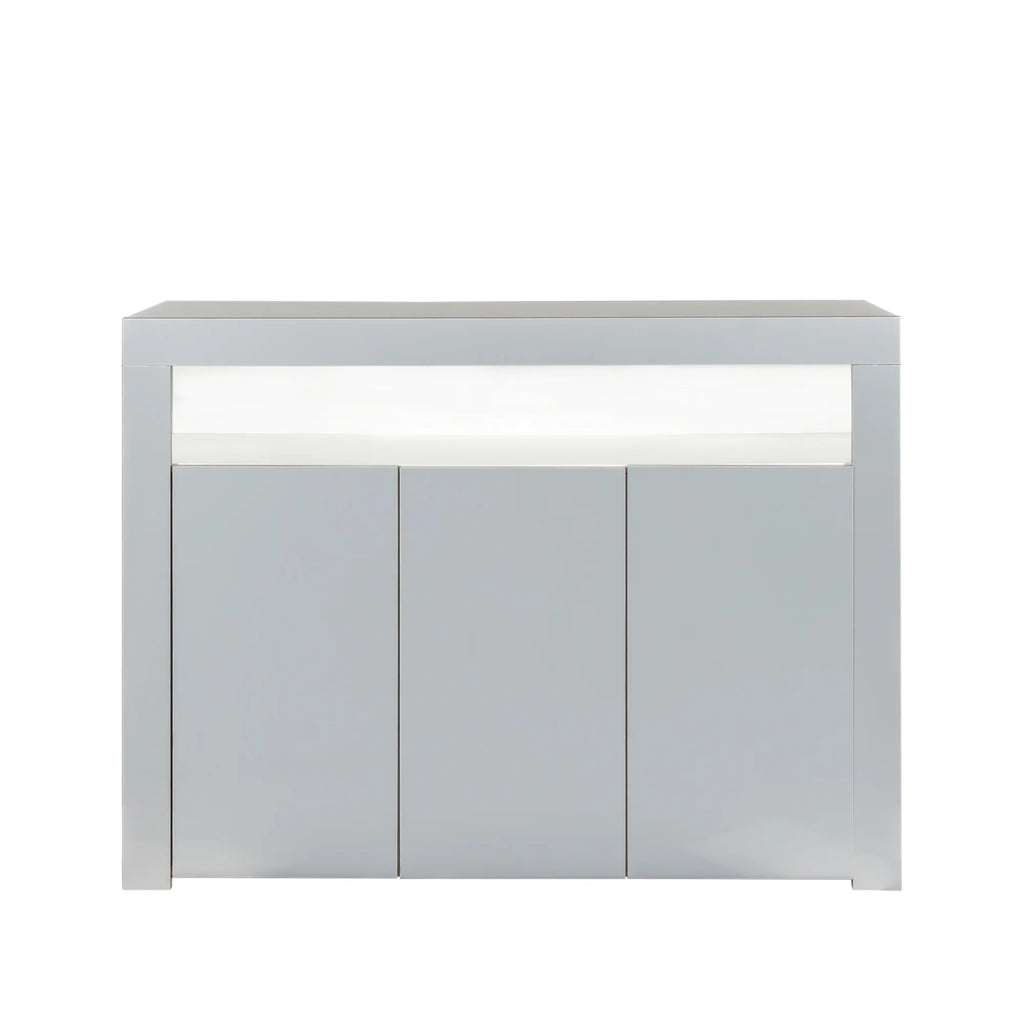 Black High Gloss Sideboard Storage Cabinet with LED Light H48741