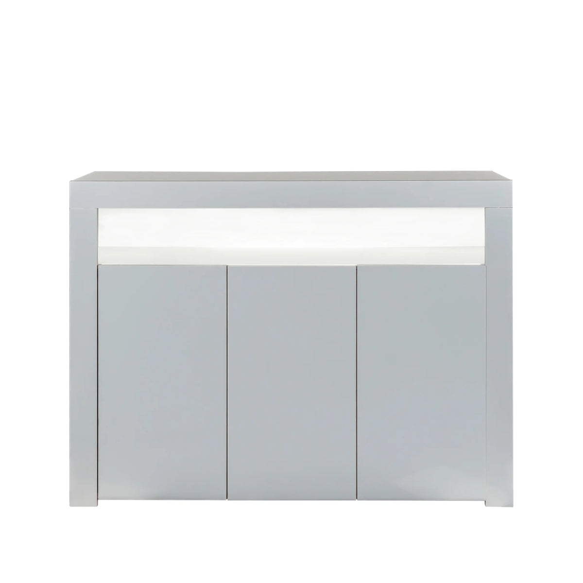 Black High Gloss Sideboard Storage Cabinet with LED Light H48741