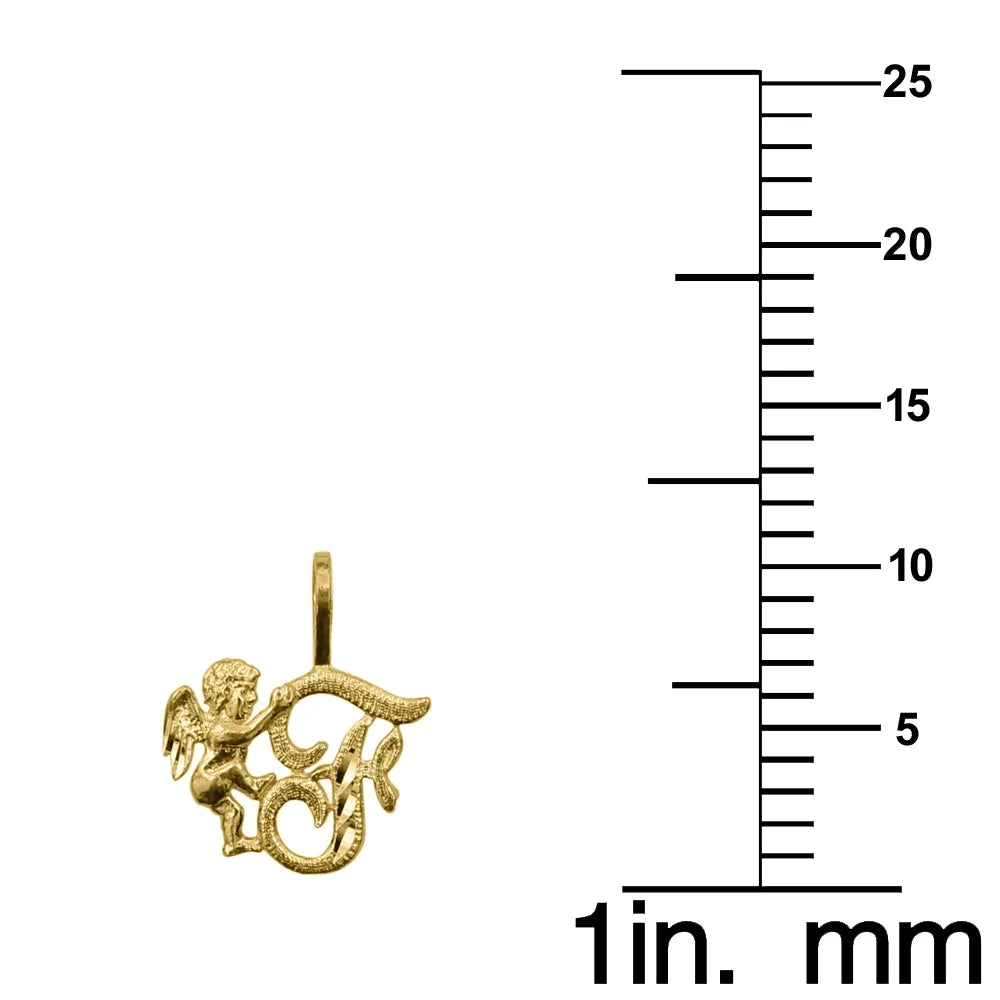 14K Yellow Gold Cherub Pendant Necklace with 18" Chain Q855121