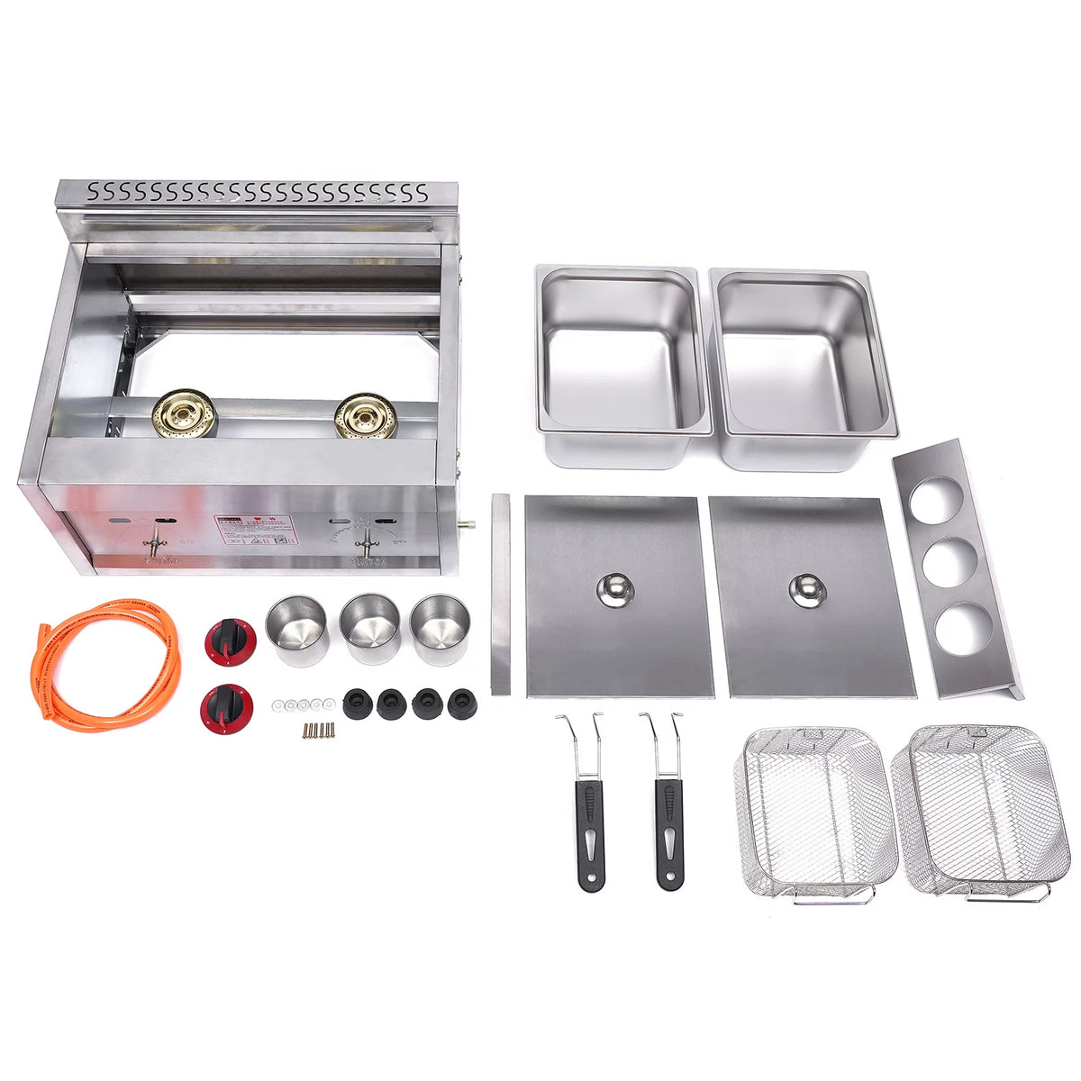 Commercial Gas Deep Fryer 2 Basket 6L*2 Stainless Steel H965261