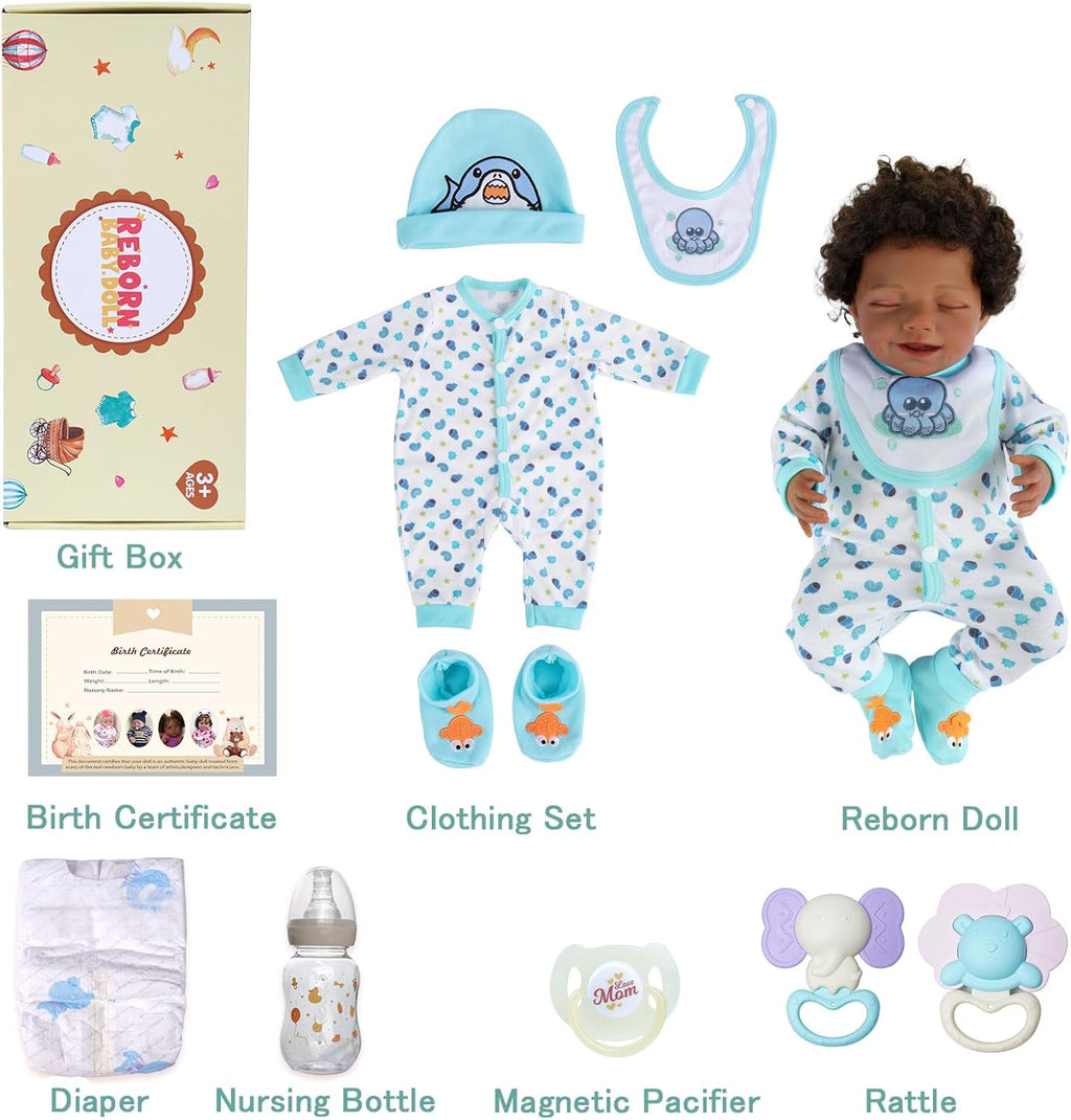 20 Inch Soft Body Realistic Reborn Baby Doll with Accessories Gift Box Y12272