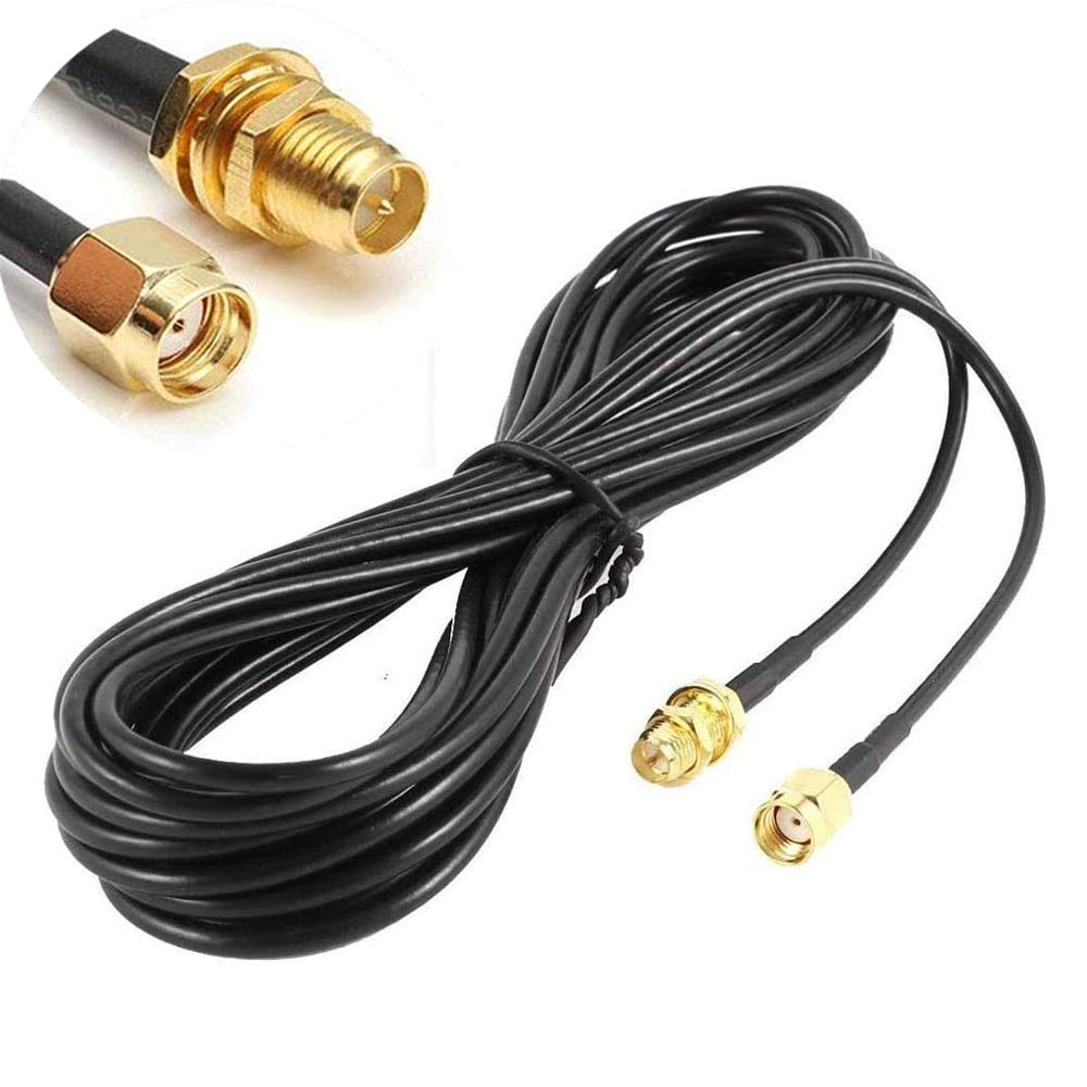 2Pack 33ft WiFi Antenna Extension Cable RP-SMA Male to Female Connector B9503