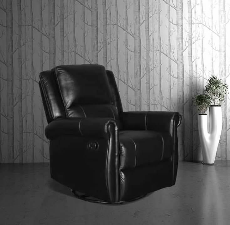Brown PU Manual Swivel Glider Recliner Chair W99660