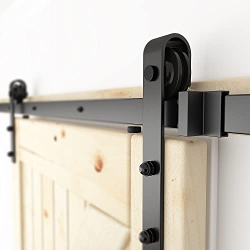 6FT Sliding Barn Door Hardware Kit Black F476