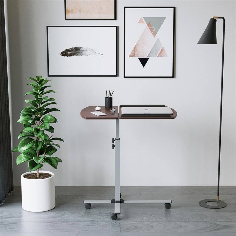 Adjustable Laptop Cart Mahogany O2874