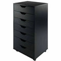7-Drawer Wood Filing Cabinet Mobile Storage Cabinet Black L343284