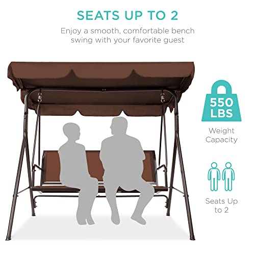 2-Seater Outdoor Adjustable Canopy Swing Glider E237