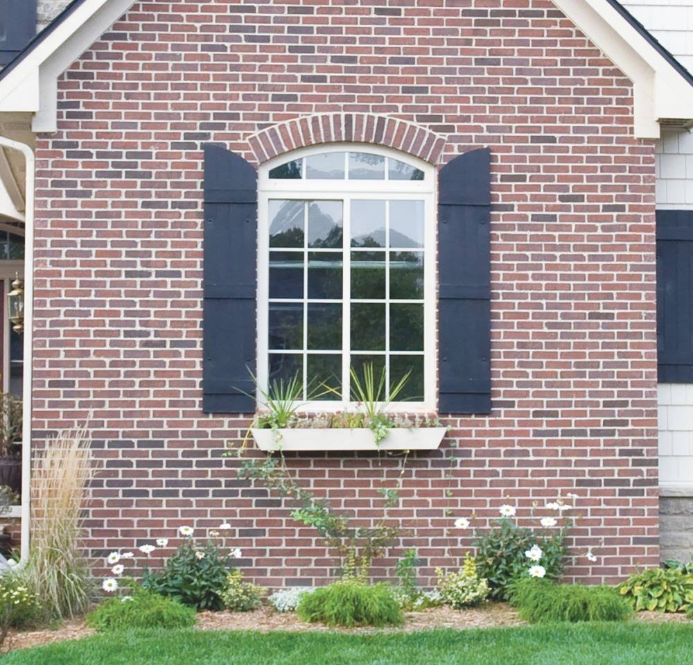 Midnight Blue Vinyl Board-n-Batten Shutters C588093