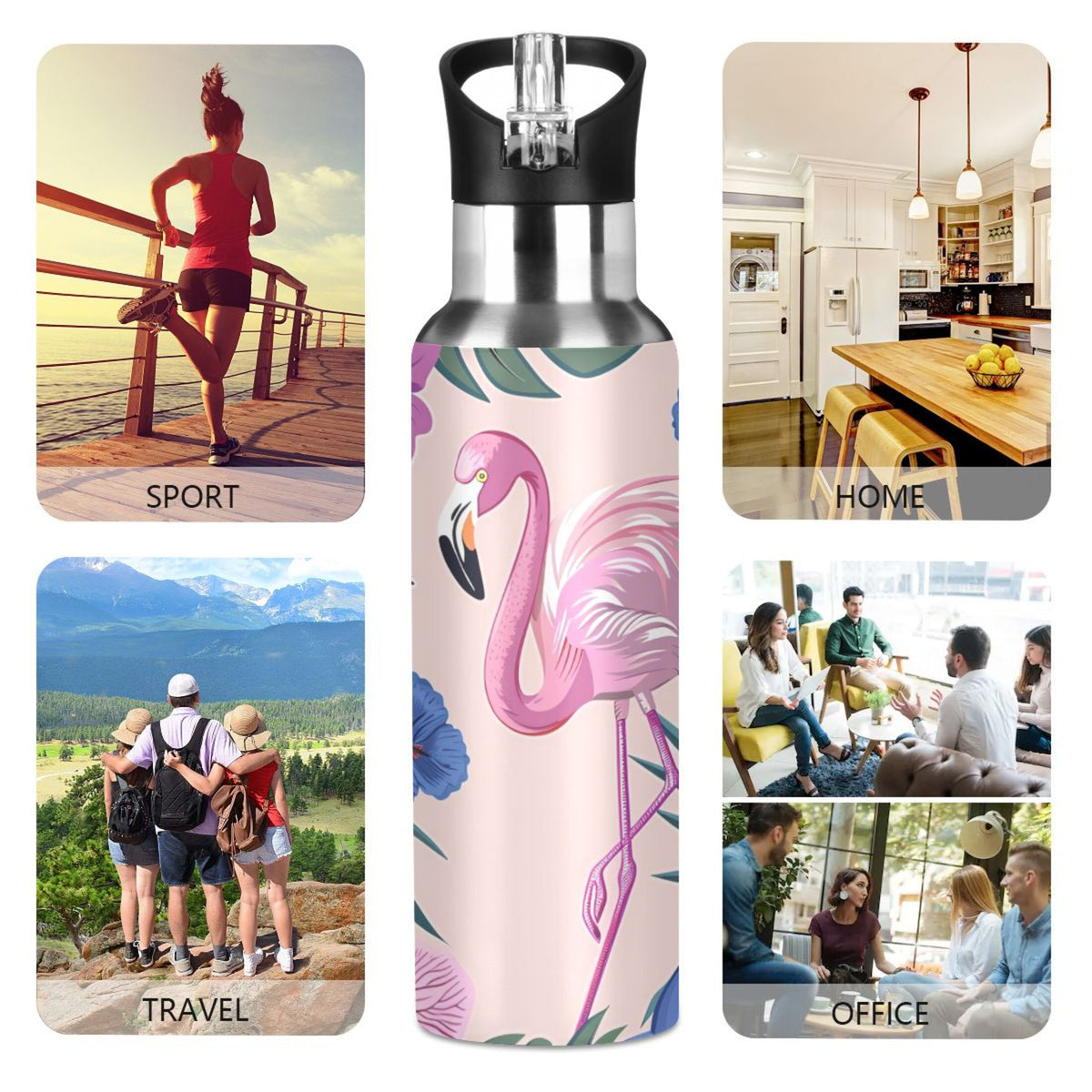 Insulated Stainless Steel Water Bottle with Straw Lid 20 oz O928151