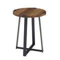 Round Rustic Oak Side Table X271