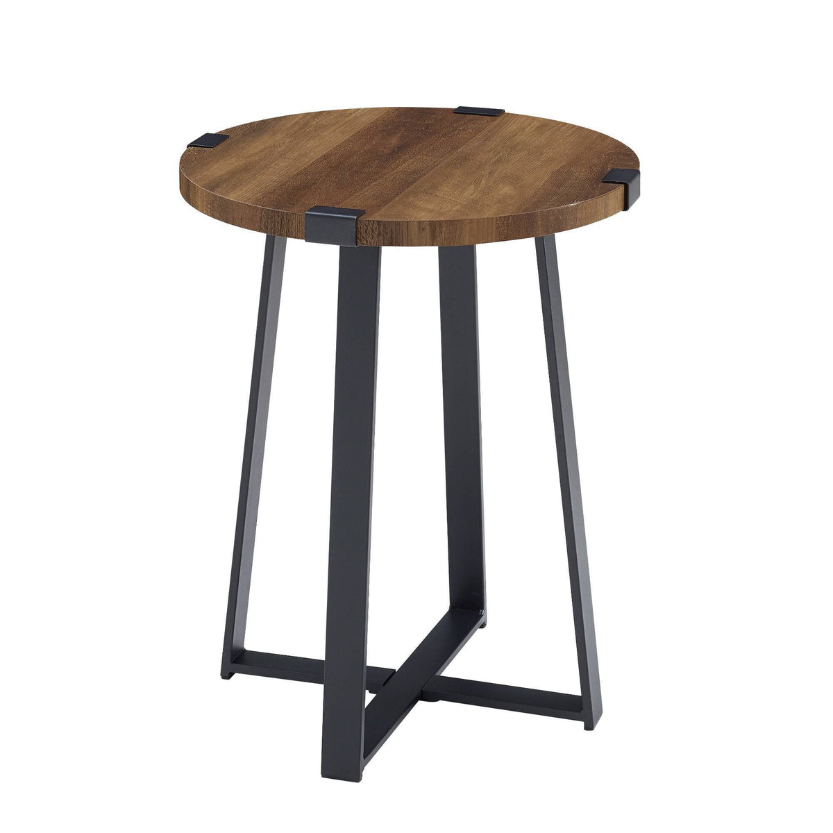 Round Rustic Oak Side Table X271