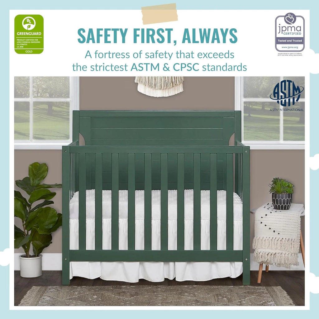 4 in 1 Convertible Mini Portable Crib with 3 Mattress Height Settings M4419