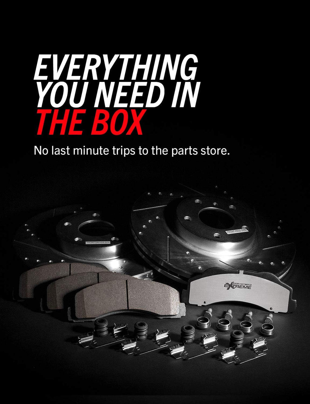 Carbon Fiber Ceramic Brake Pads and Drilled Slotted Brake Rotors R896932
