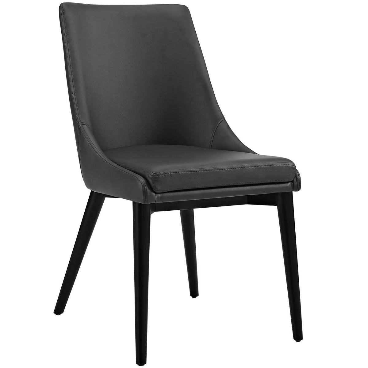 Vegan Leather Dining Chair in Black W3017