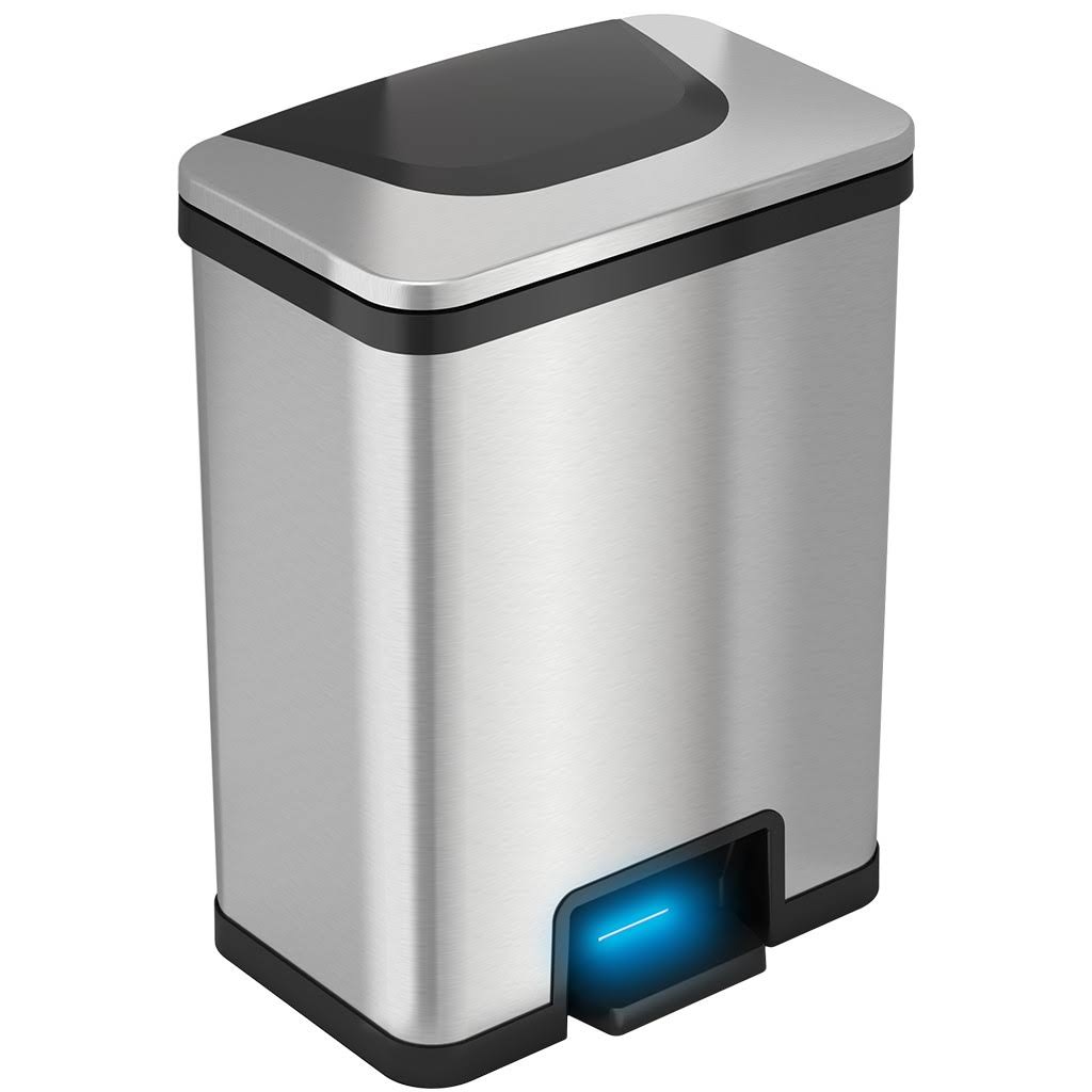 13 Gallon Stainless Steel Automatic Step Trash Can E203