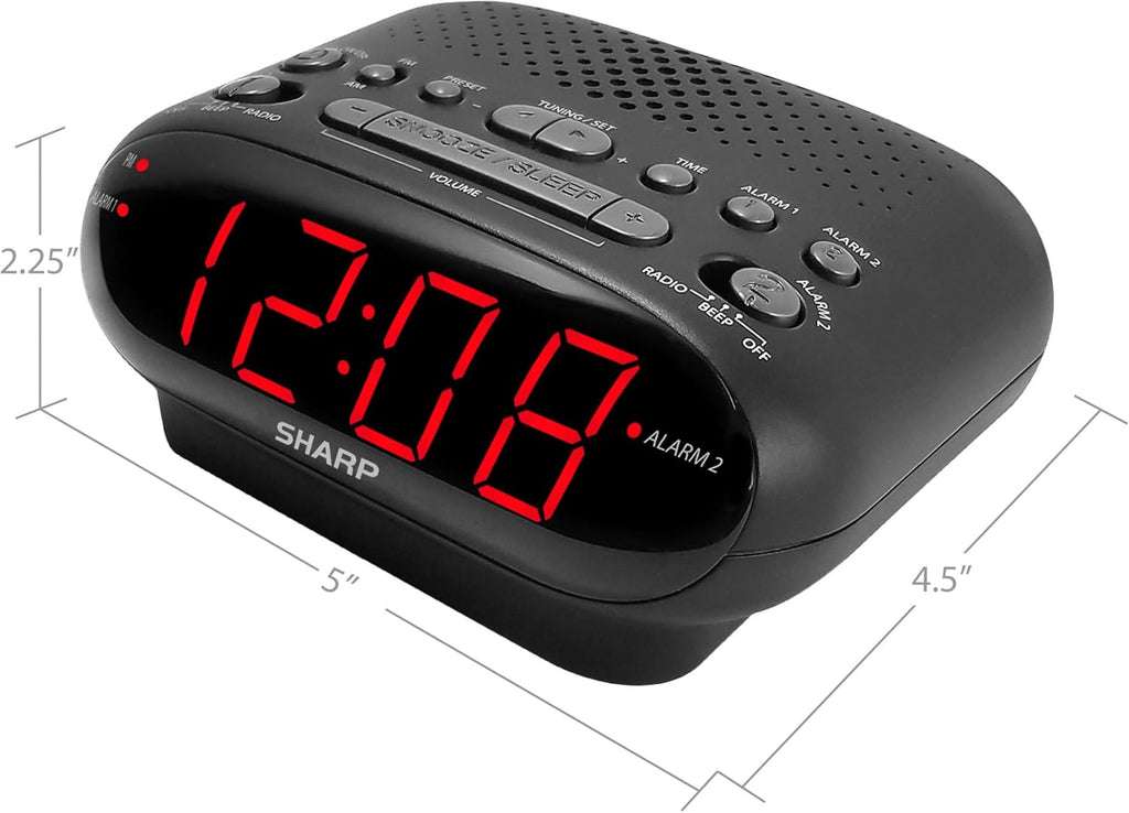 Black Dual Alarm Clock Radio O758