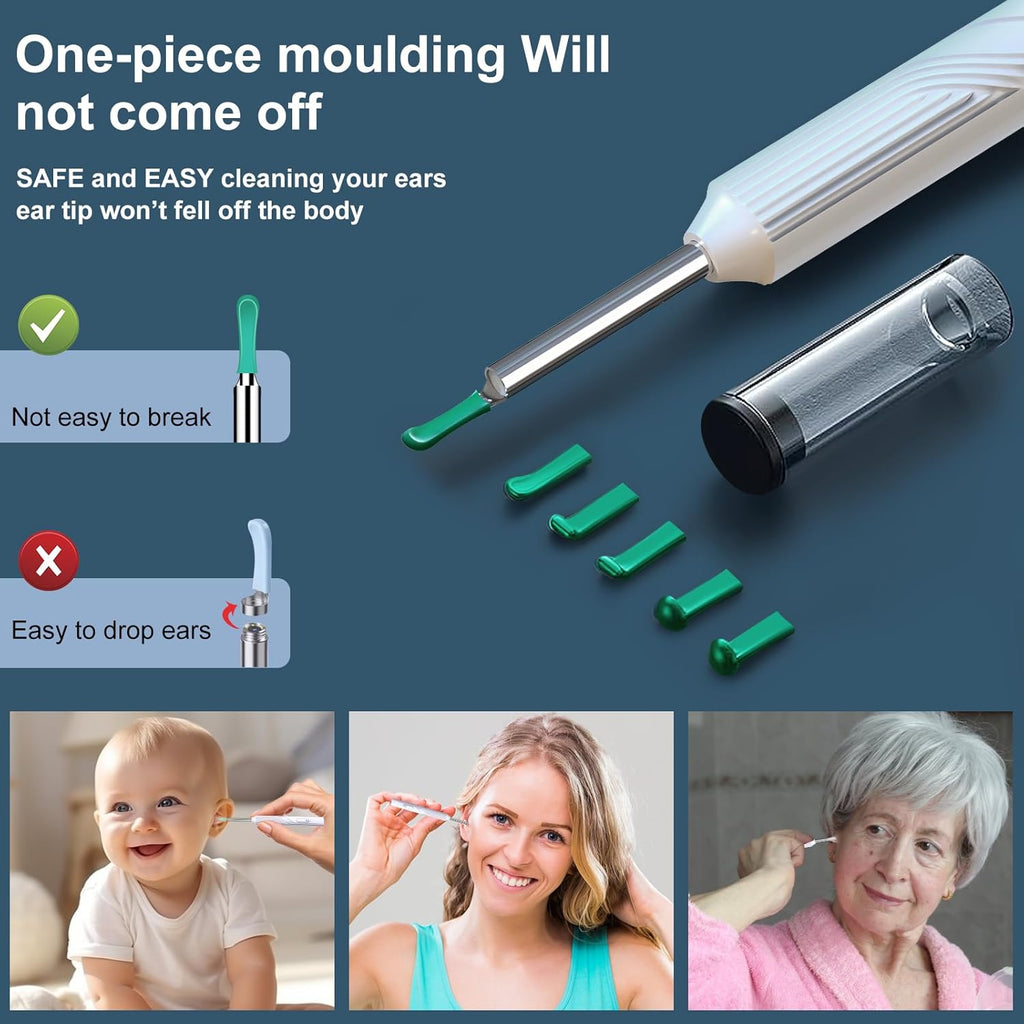 Ear Wax Removal Tool Camera with 8 Pcs Ear Set, 1080P HD Otoscope Camera and 6 LED Lights L395