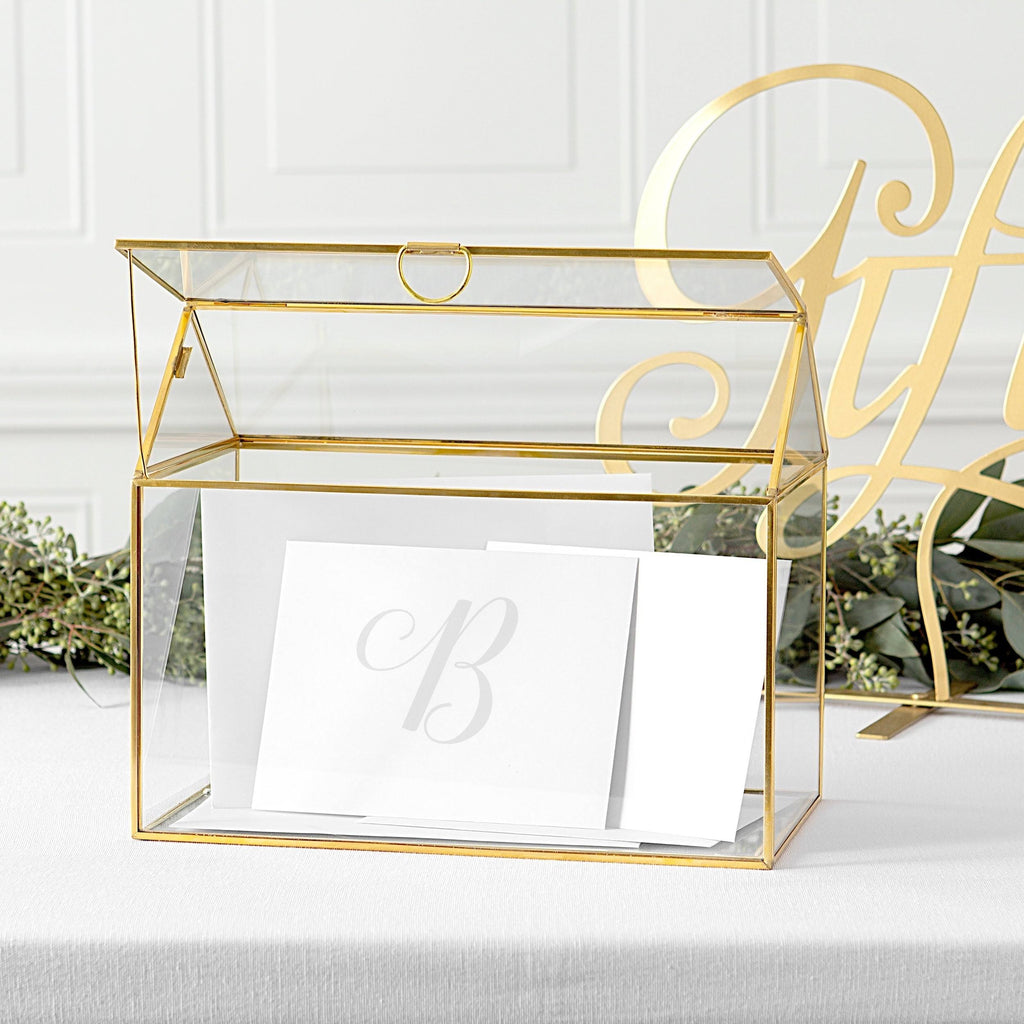 Gold Wedding Glass Terrarium Card Holder A528408