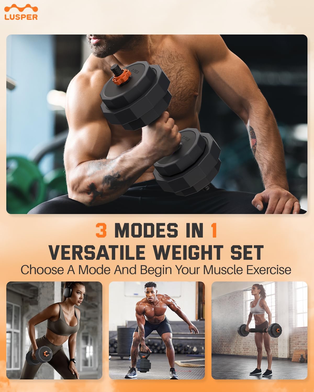 Weight Bench & Adjustable Dumbbells Set, 44LB Free Weights with Connector U58836