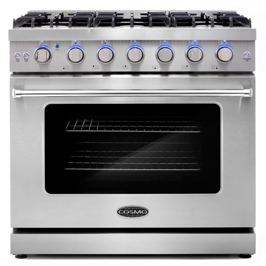 2 Piece Kitchen Appliance Package with 36" Freestanding Gas Range & 36" Island Range Hood I85899