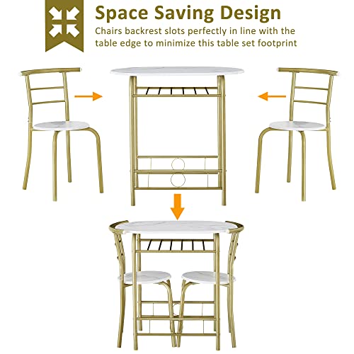 3-Piece Dining Table Set with Wine Rack Y14492