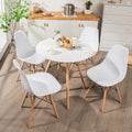 Round Dining Table and Chairs Set of 4 with Wood Legs N297482