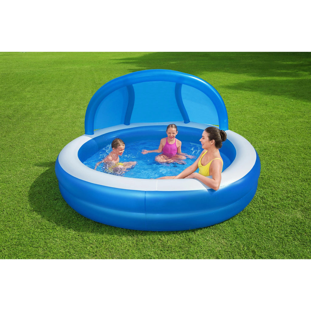 7'11 x 55 Inflatable Round Kiddie Pool with Sunshade W555787