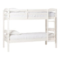 Solid Wood Twin-over-Twin Bunk Bed Frame in White T653