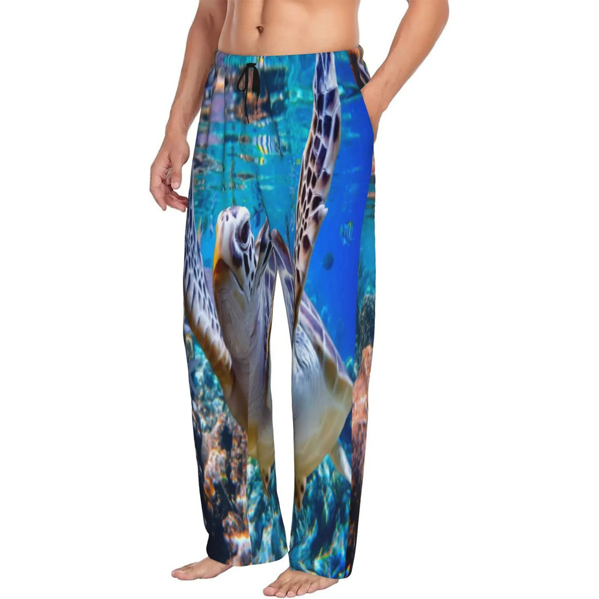Men'S Pajama Pants Drawstring And Pockets J1687