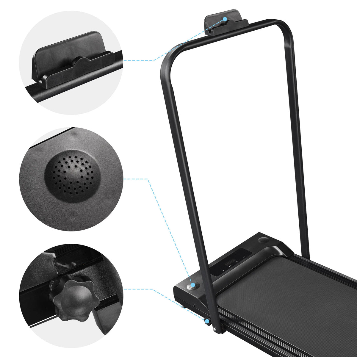 White Folding Electric Treadmill with LCD Display U579