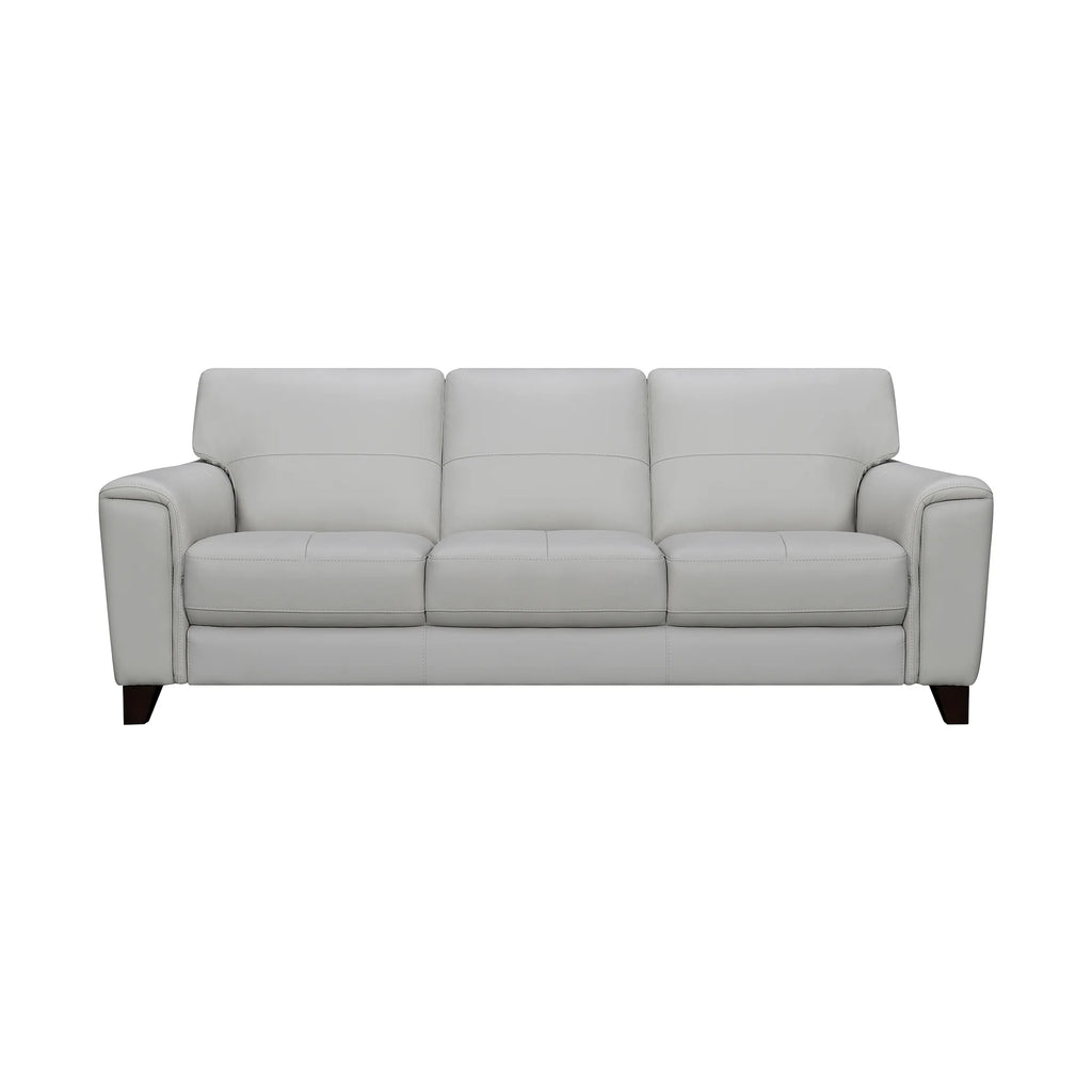 87" Dove Gray Genuine Leather Square Arm Sofa F794339