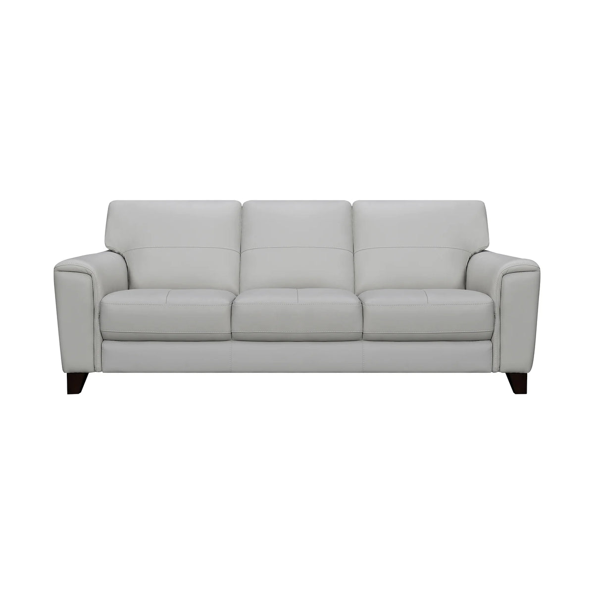 87" Dove Gray Genuine Leather Square Arm Sofa F794339