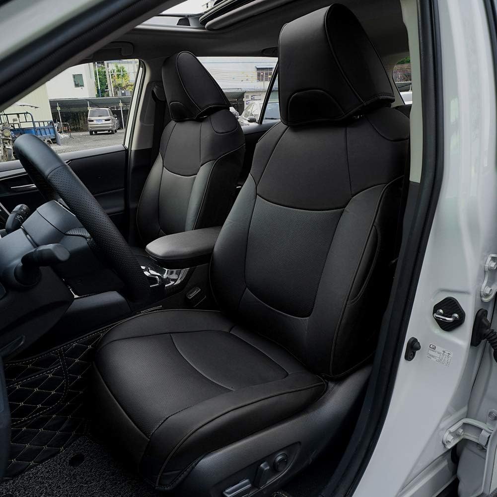 Black Leather Full Set Seat Covers for Toyota RAV4 2013-2018 H168