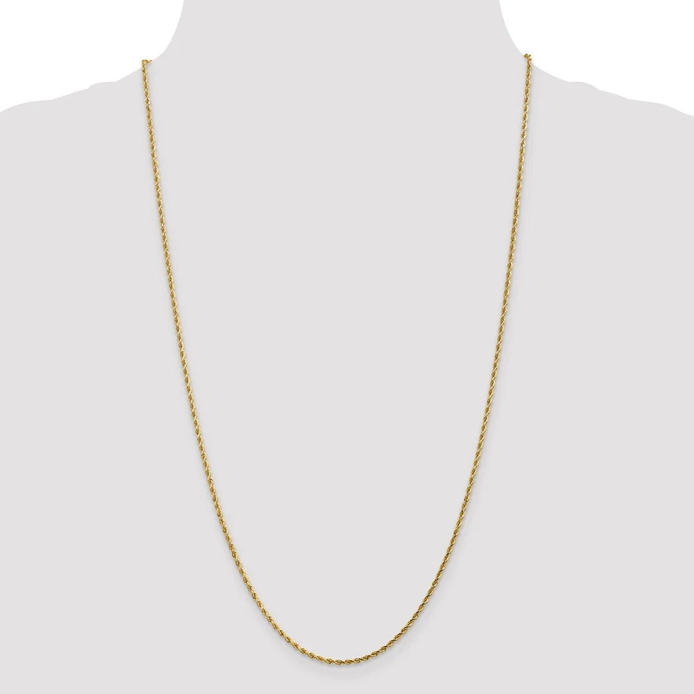 14k Yellow Gold Rope Chain Necklace V32951