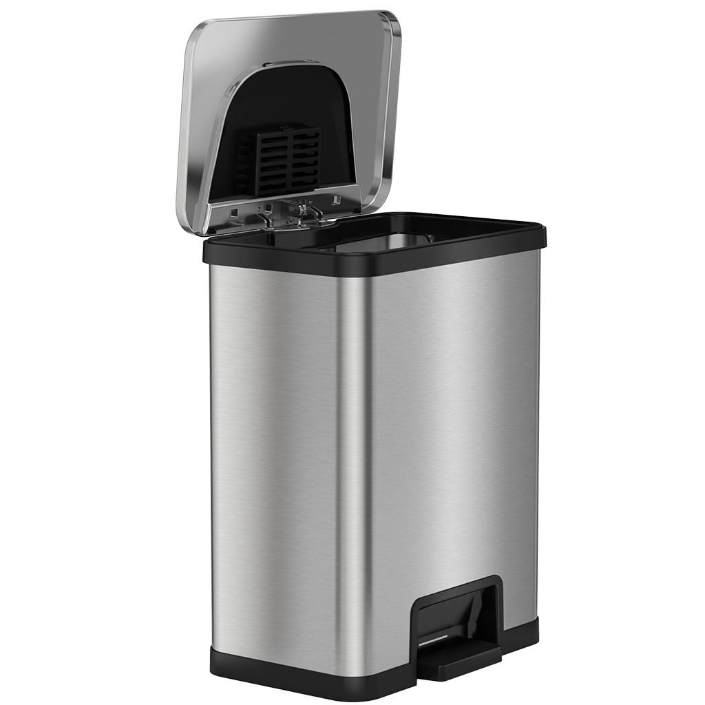 13 Gallon Stainless Steel Automatic Step Trash Can E203
