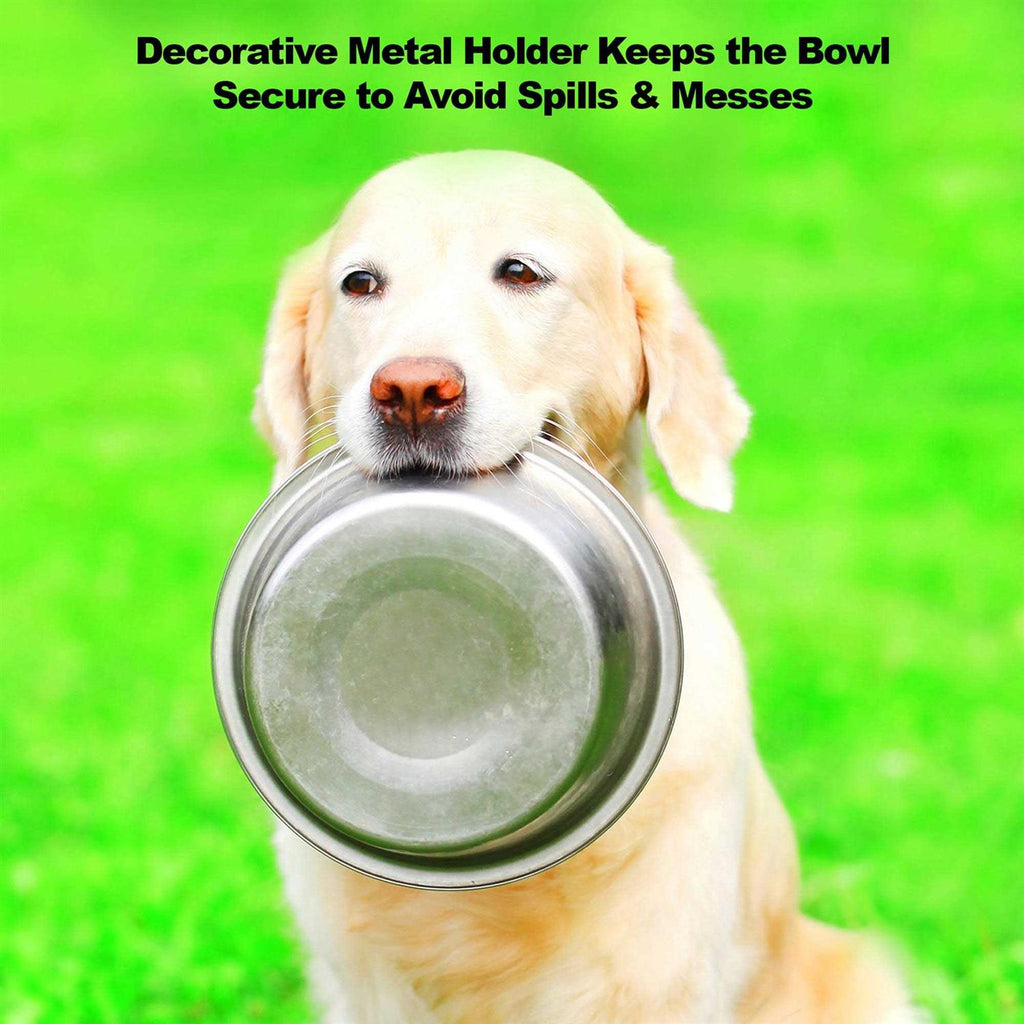 Modern Double Elevated Dog Bowls D50811