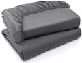 Grey Twin XL Fitted Sheets 2 Pack, Brushed Microfiber, Deep Pockets D186