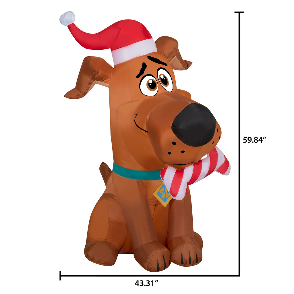 5 Foot Christmas Puppy Airblown Inflatable with Peppermint Bone B682486