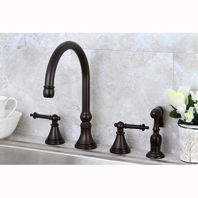 Polished Chrome Kitchen Faucet with Brass Sprayer P2179