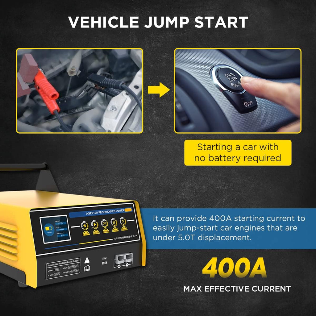 12/24V Car Battery Charger Jump Starter with LCD Display E252