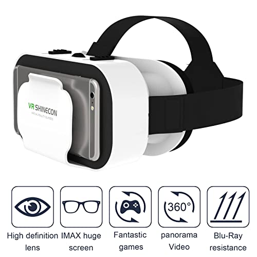 Adjustable 3D VR Glasses for Phone with Controller, Compatible 4.7-6.5 inch (Black) B17297