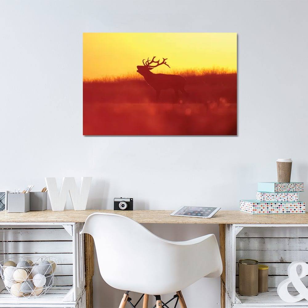 Golden Mood Deer Canvas Wall Art Prints E430594