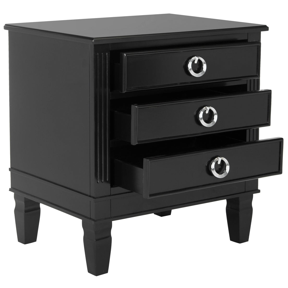 Black Three Drawer Night Stand I498743