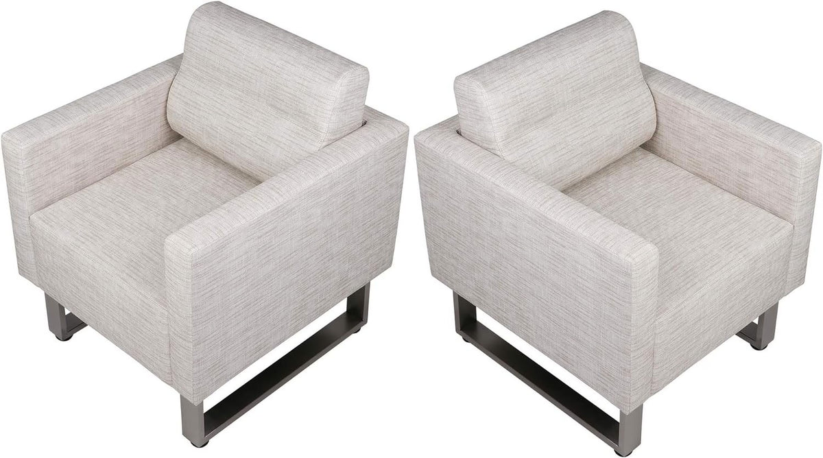 White PU Leather Club Sofa Set Of 2 R9605