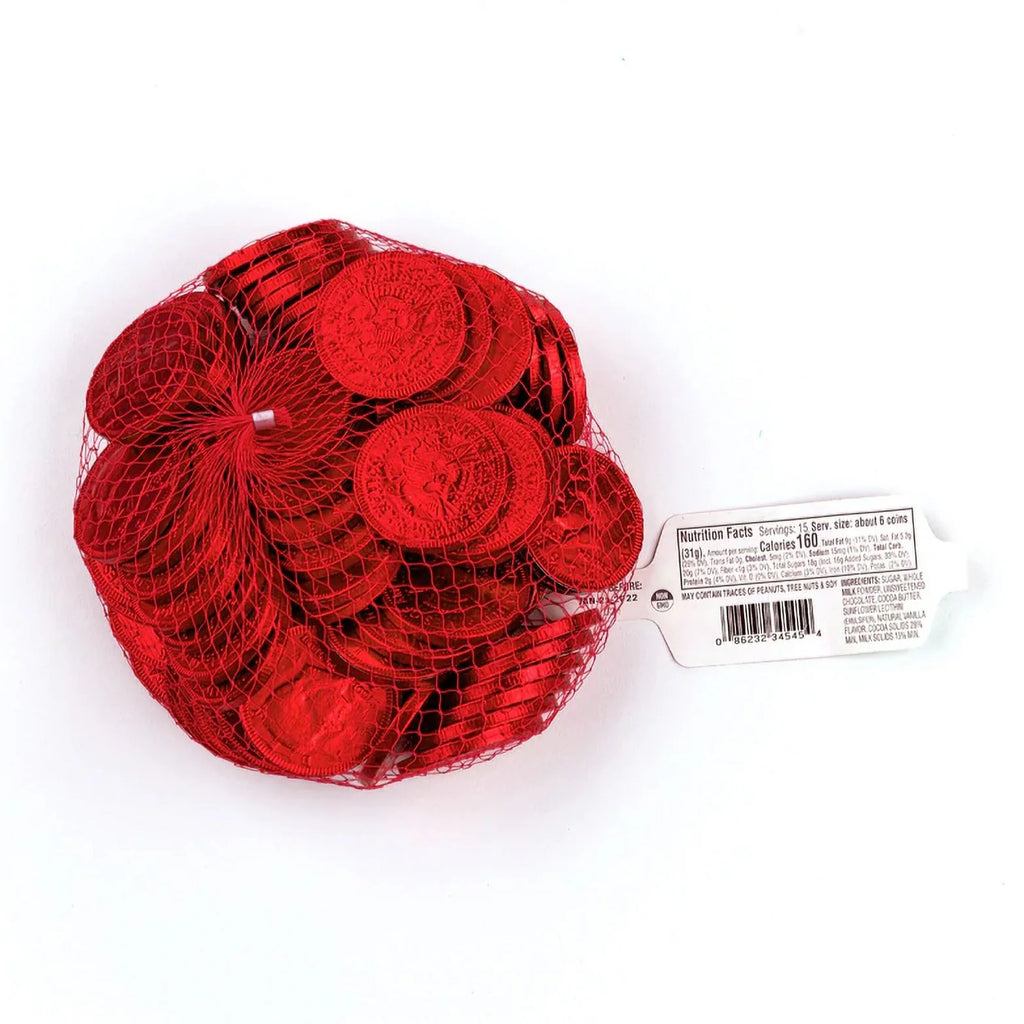 Milk Chocolate Coins Red Foil 1 LB W301299