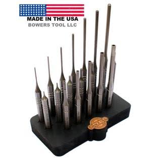 19pc Gunsmith Steel Punch Set with Bench Block V7227