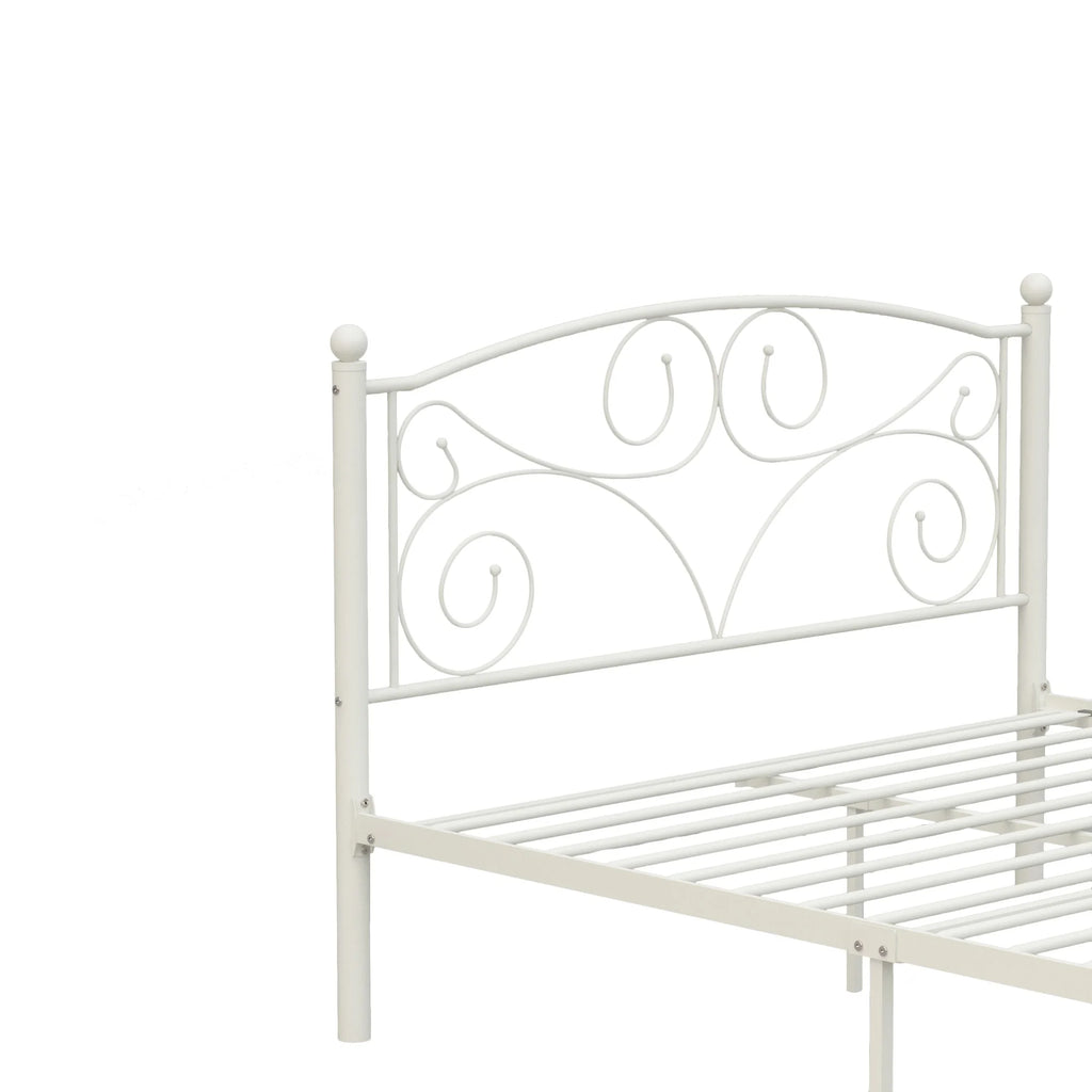 Queen Size Metal Bed Frame with Headboard and Footboard E65207
